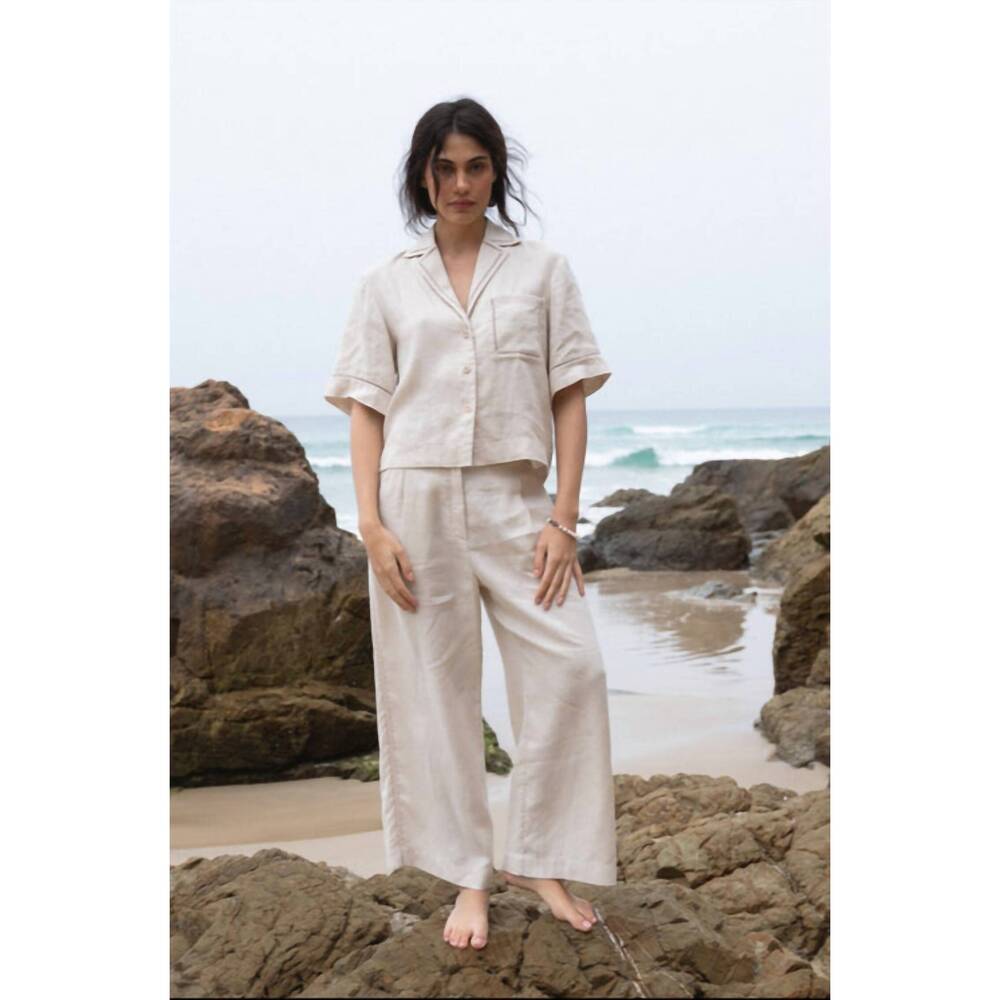 NEW LILLY PILLY rika linen pants in beige